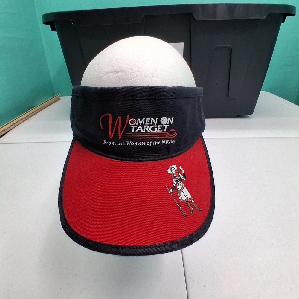 NRA Women On Target Visor OSFM Red Black Annie Oakley Cowgirl Americana Sporty